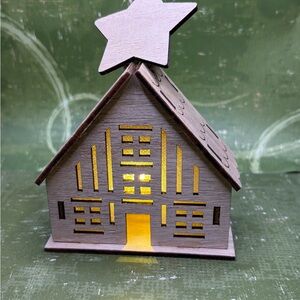 Wooden House with Star Topper ornament